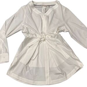 NEW Soft Surroundings White Long Sleeve Button Down Tunic